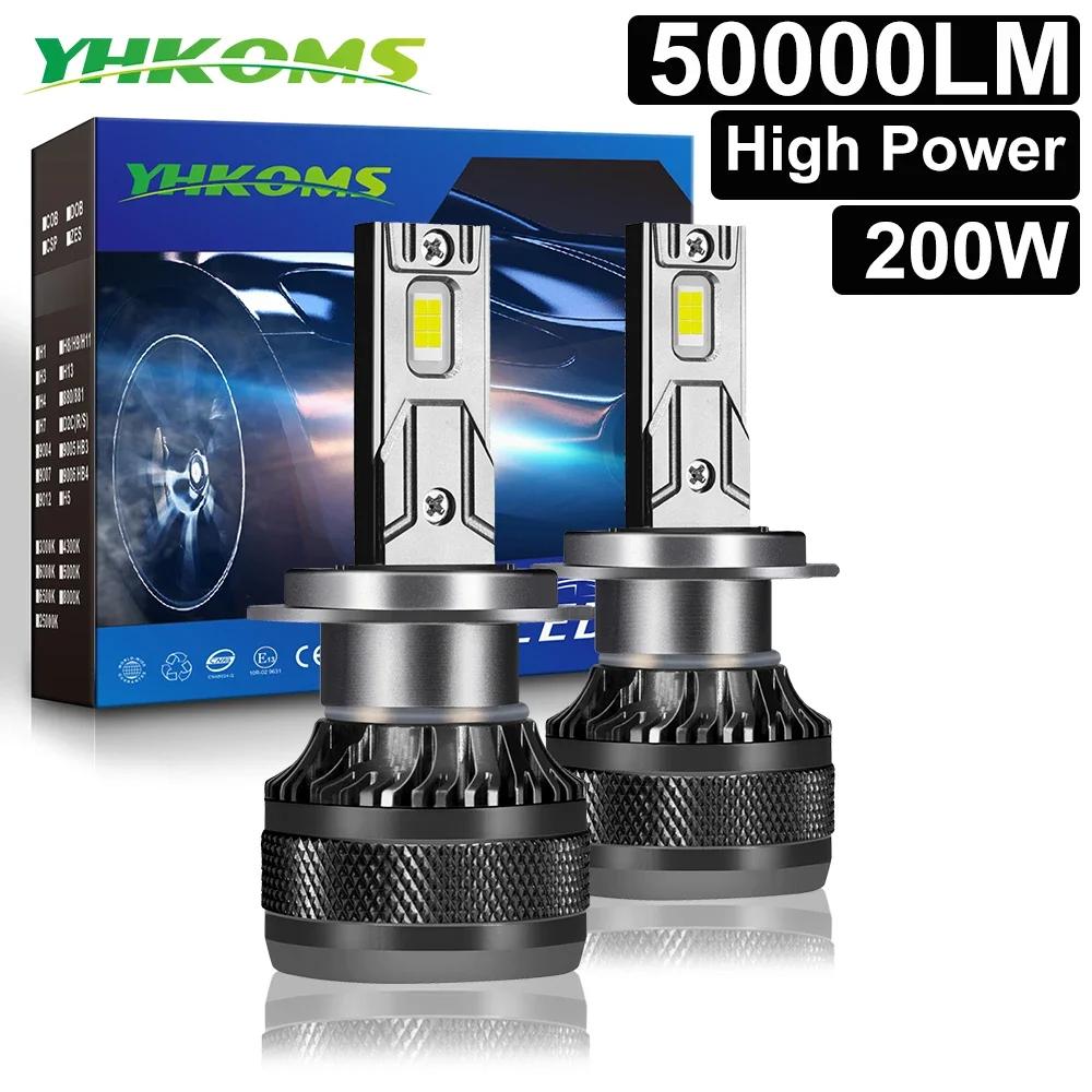 YHKOMS  ڵ LED , CSP H4 H7 LED 200W 50000LM H1 H8 H9 H11, 9005 HB3 9006 HB4 9012 HIR2 ڵ Ȱ 6000K
